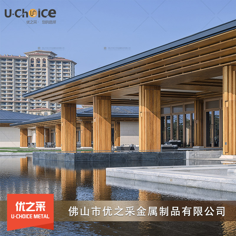 中式輕奢仿木紋蜂窩酒店裝飾案例